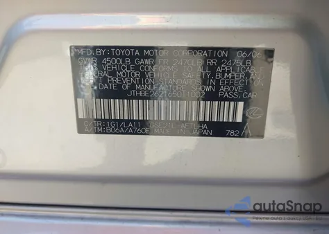 2006 Lexus Is 350 из США, поврежденный, VIN JTHBE262165011002